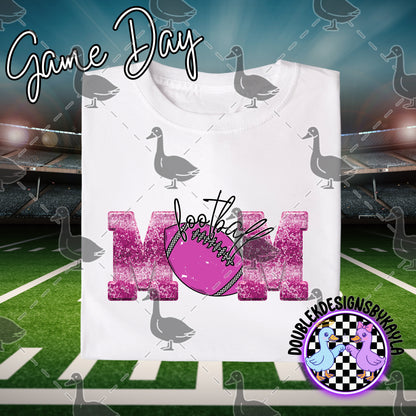 Game Day MOM Pink Glitter Sports Designs – Multiple Sport Options (PNG)