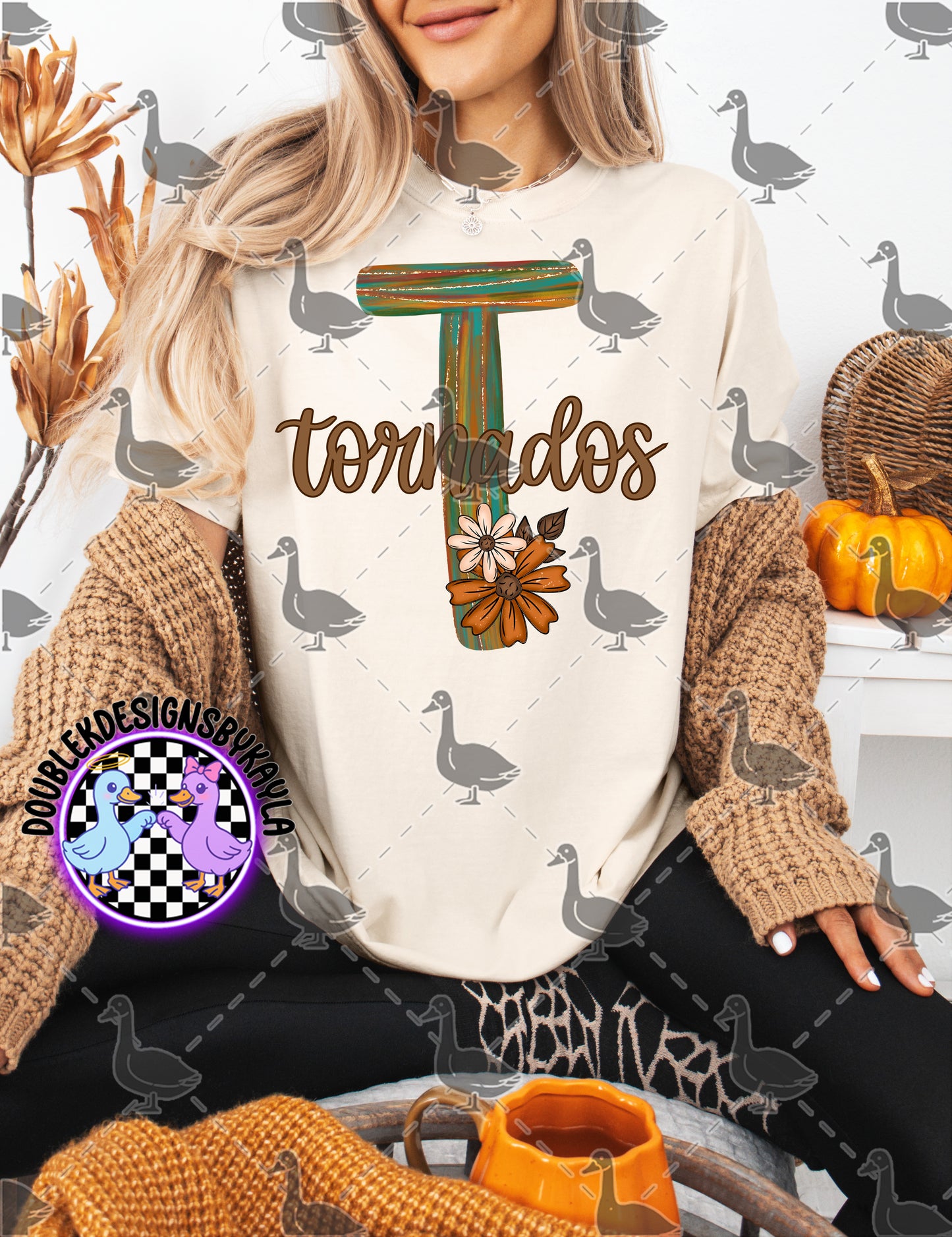 Fall Floral Mascot Letter Digital Designs | Multiple Team Variants