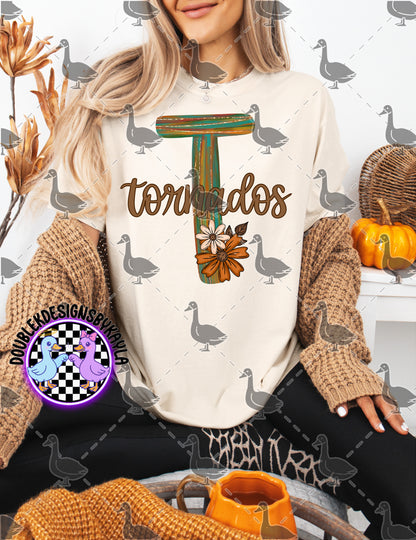 Fall Floral Mascot Letter Digital Designs | Multiple Team Variants