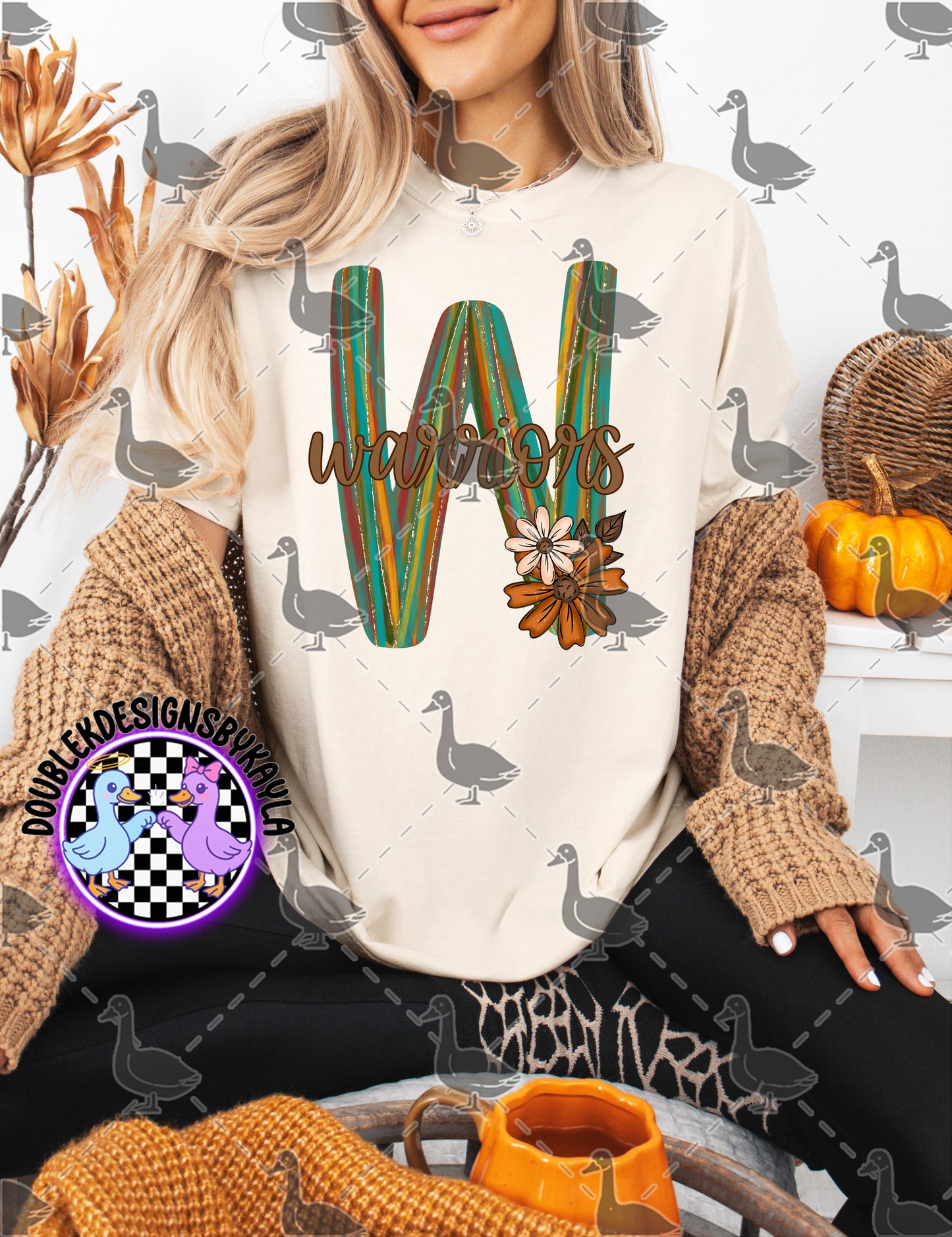 Fall Floral Mascot Letter Digital Designs | Multiple Team Variants