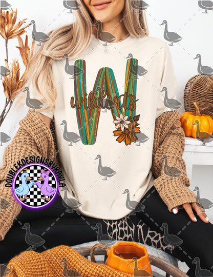 Fall Floral Mascot Letter Digital Designs | Multiple Team Variants