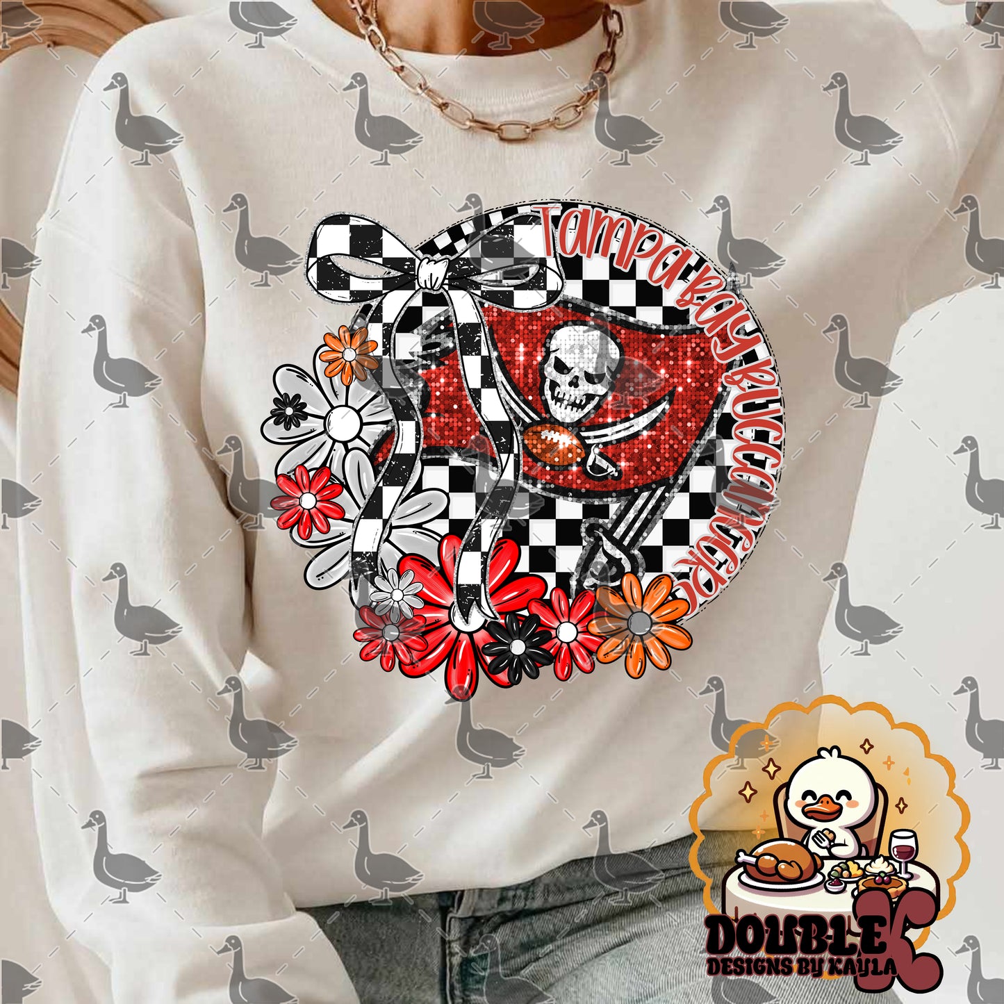 Checkerboard Floral NFL Team Digital Design | Multiple Teams