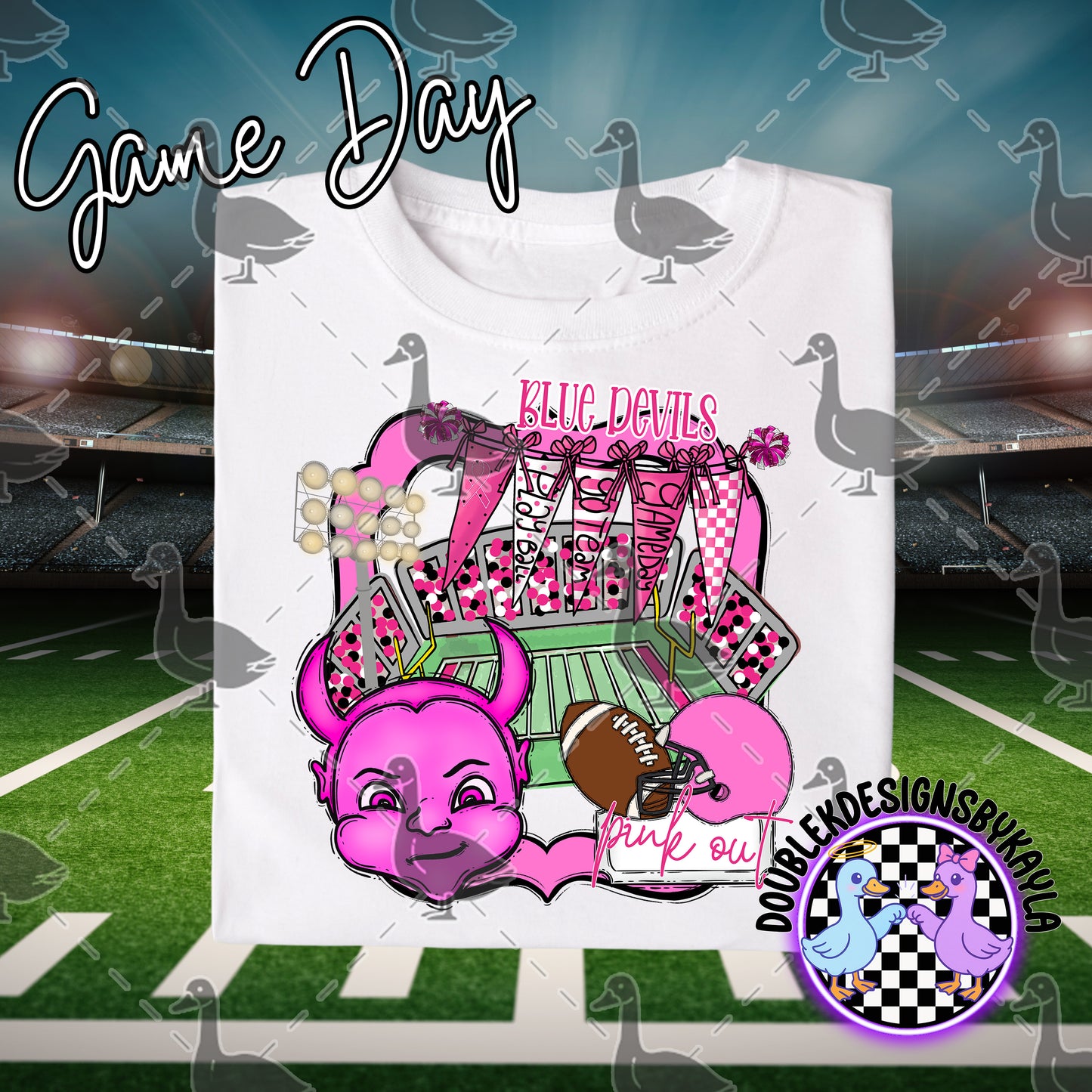 Pink Out Game Day Mascot Designs – 72 Digital Options + Bundle