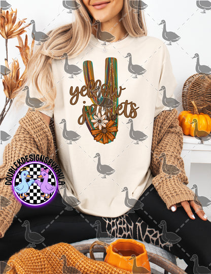 Fall Floral Mascot Letter Digital Designs | Multiple Team Variants