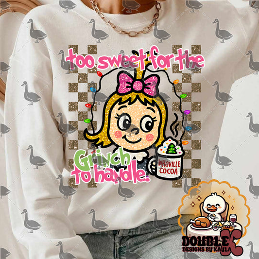 Too Sweet for the Grinch to Handle Digital Design | Whoville Cocoa Christmas PNG