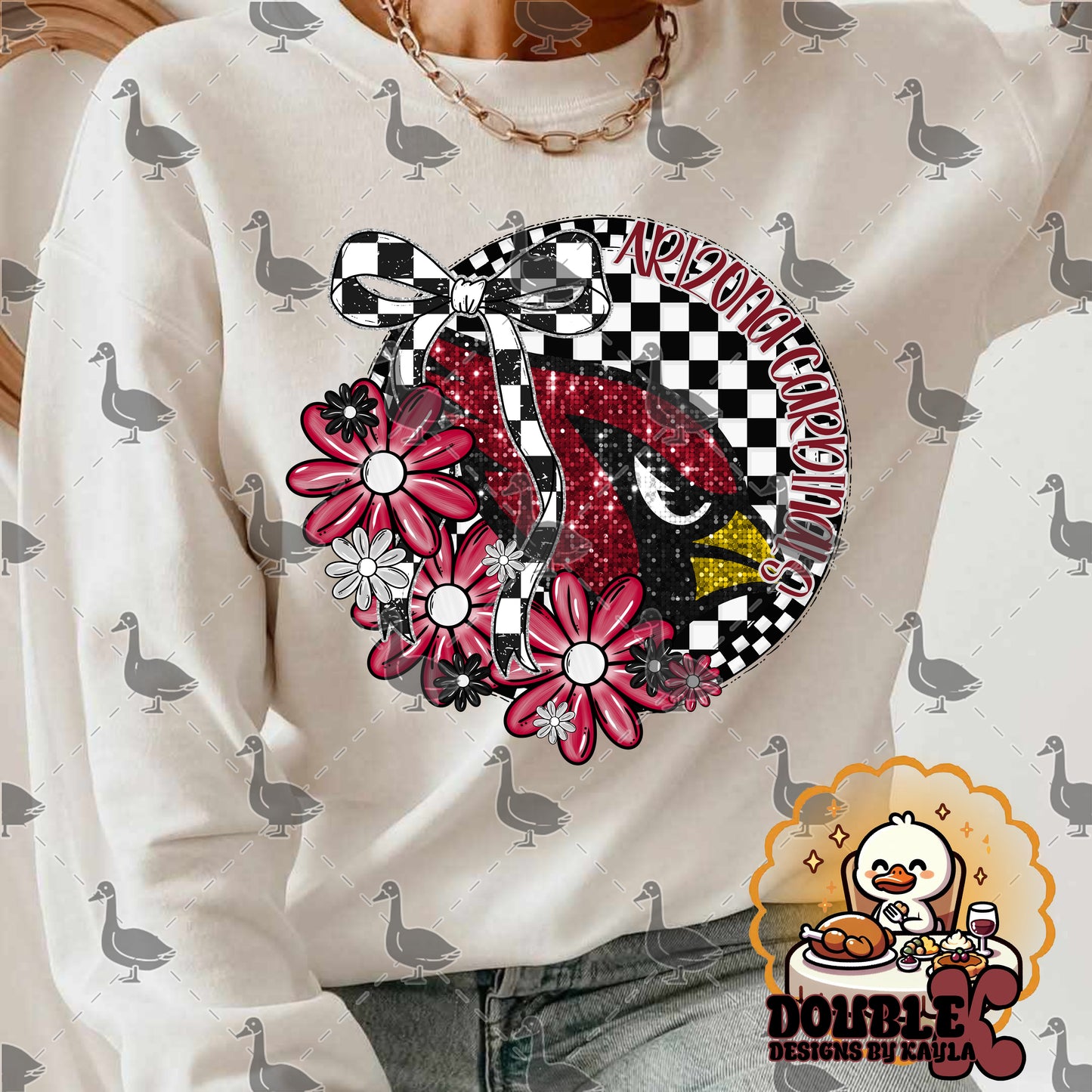 Checkerboard Floral NFL Team Digital Design | Multiple Teams