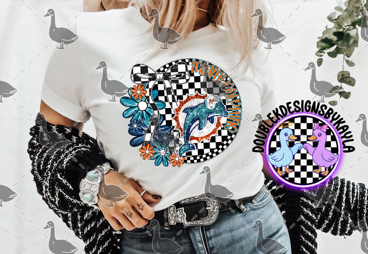 Miami Dolphins Floral Circle – NFL Football Digital Design