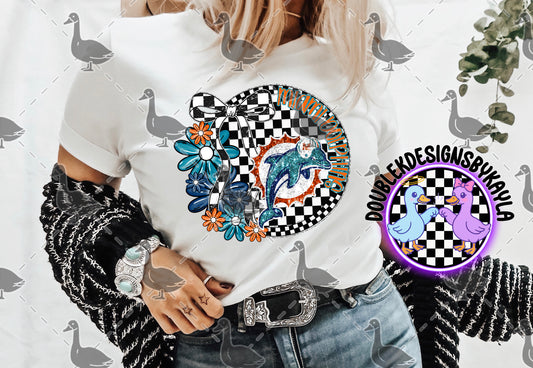 Miami Dolphins Floral Circle – NFL Football Digital Design