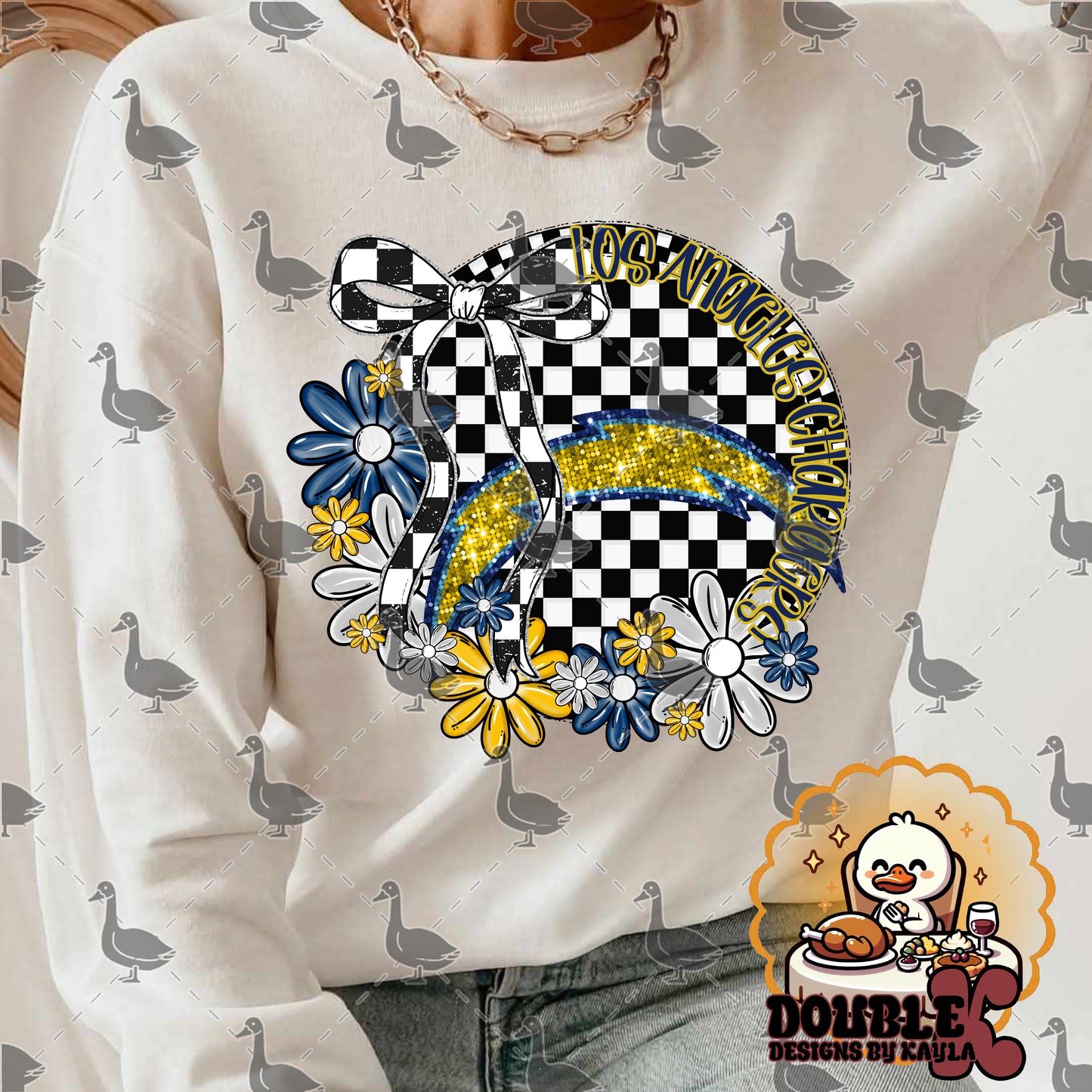 Checkerboard Floral NFL Team Digital Design | Multiple Teams