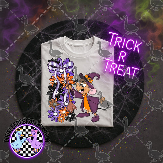 Purple Witch Mouse Halloween PNG – Digital Design for Sublimation