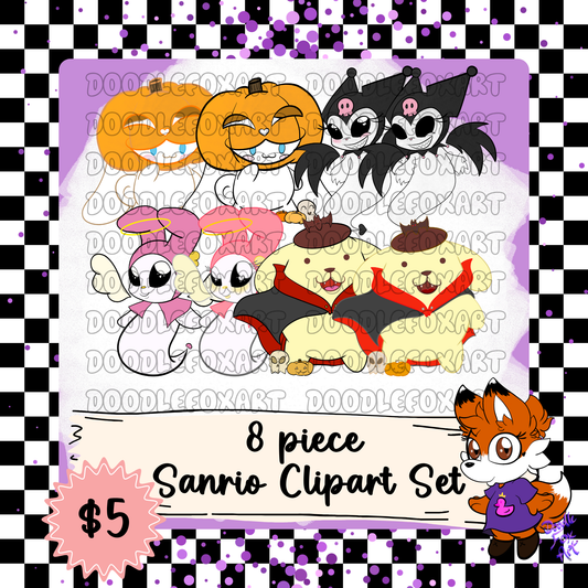 8 Piece Sanrio Clipart Set