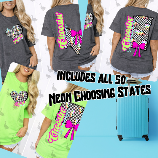 50 NEON CHOOSIN' STATES.