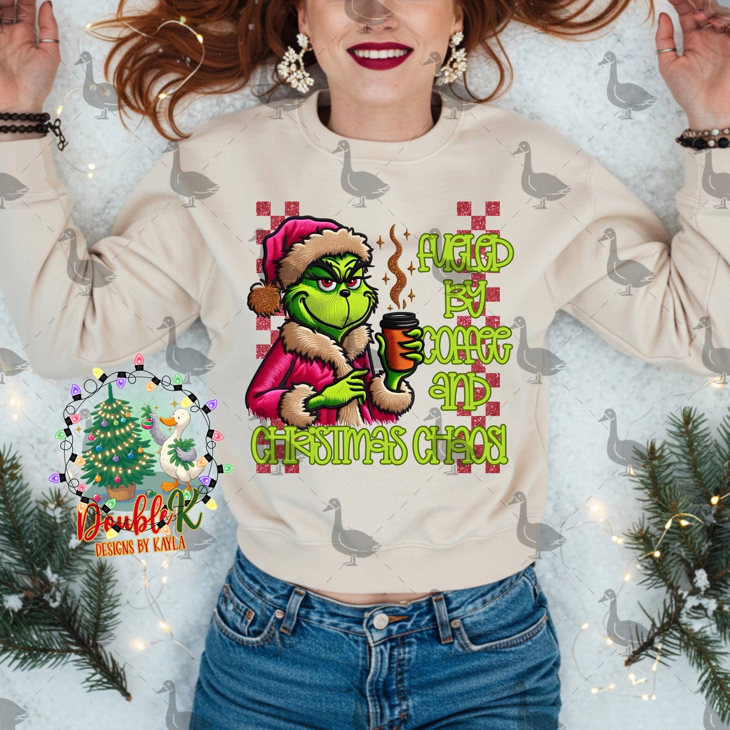 Fueled By Coffee And Christmas Chaos Digital Design | Christmas PNG