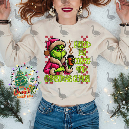 Fueled By Coffee And Christmas Chaos Digital Design | Christmas PNG