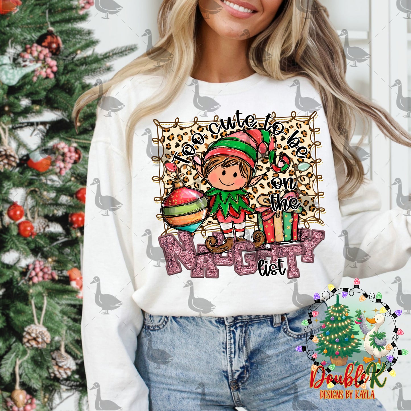 Too Cute To Be On The Naughty List PNG Design