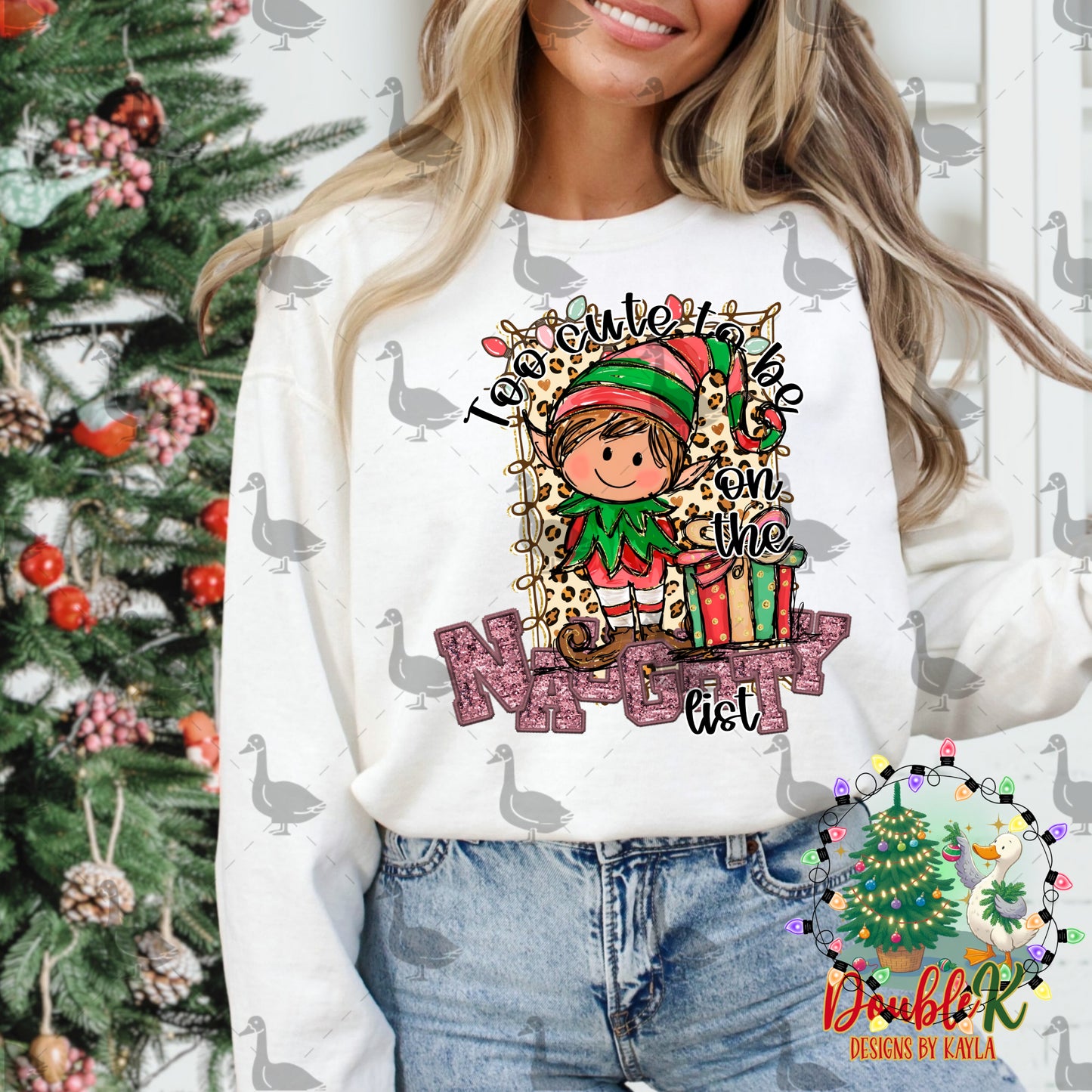Too Cute To Be On The Naughty List PNG Design