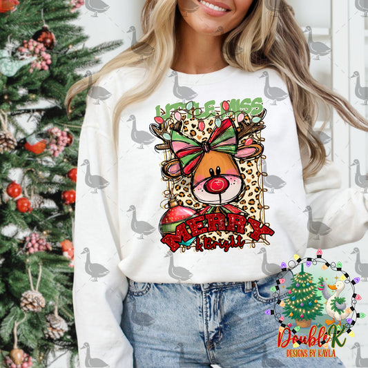Little Miss Merry and Bright PNG Design