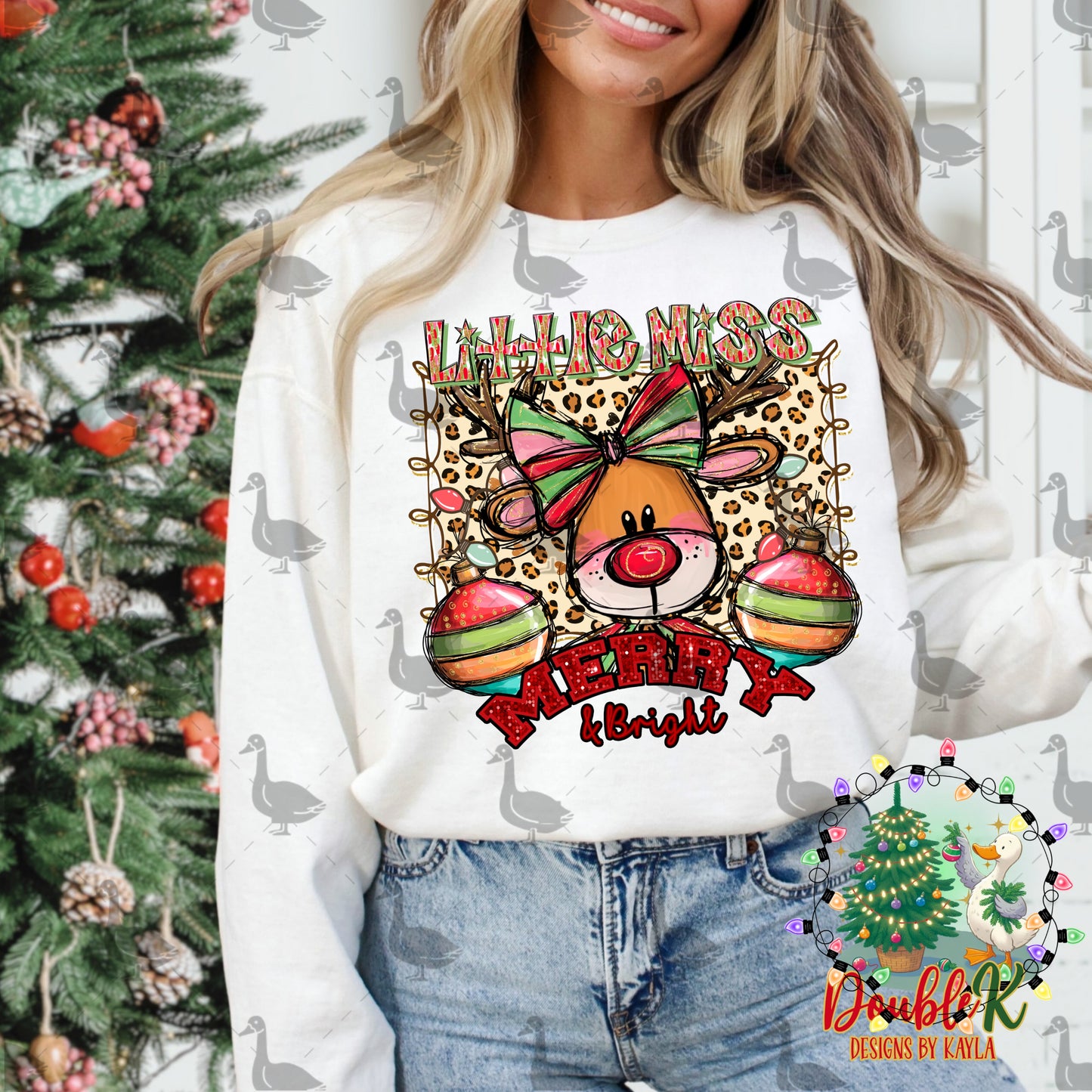 Little Miss Merry and Bright PNG Design