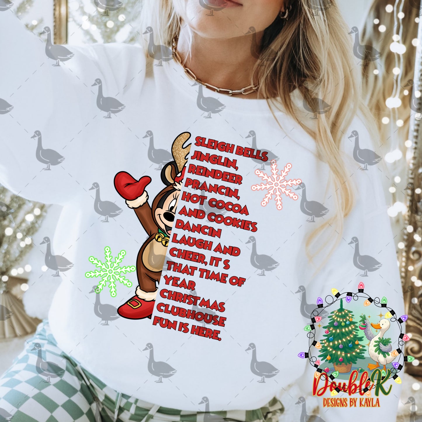 Christmas Clubhouse Fun Girl Mouse Only PNG Design