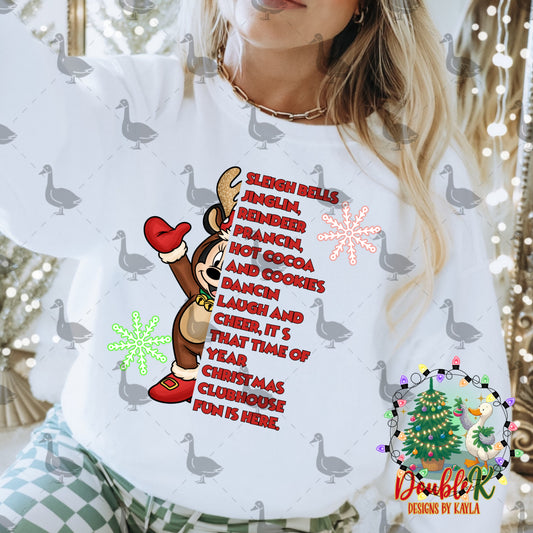 Christmas Clubhouse Fun Girl Mouse Only PNG Design