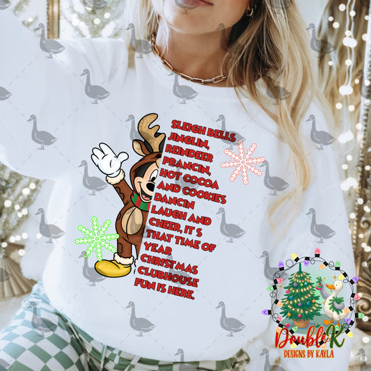 Christmas Clubhouse Fun Boy Mouse Only PNG Design