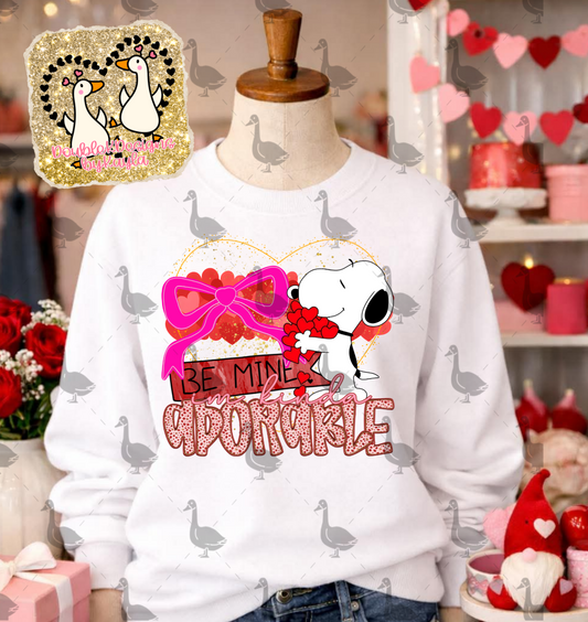 Be Mine White Dog PNG Design