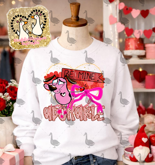 Be Mine Pink Dog PNG Design