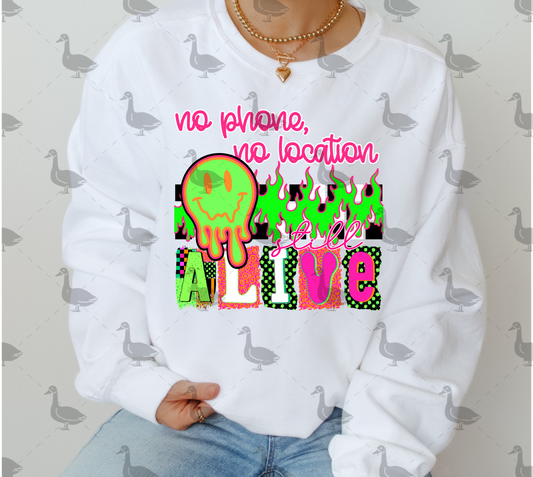 No Phone No Location PNG Design