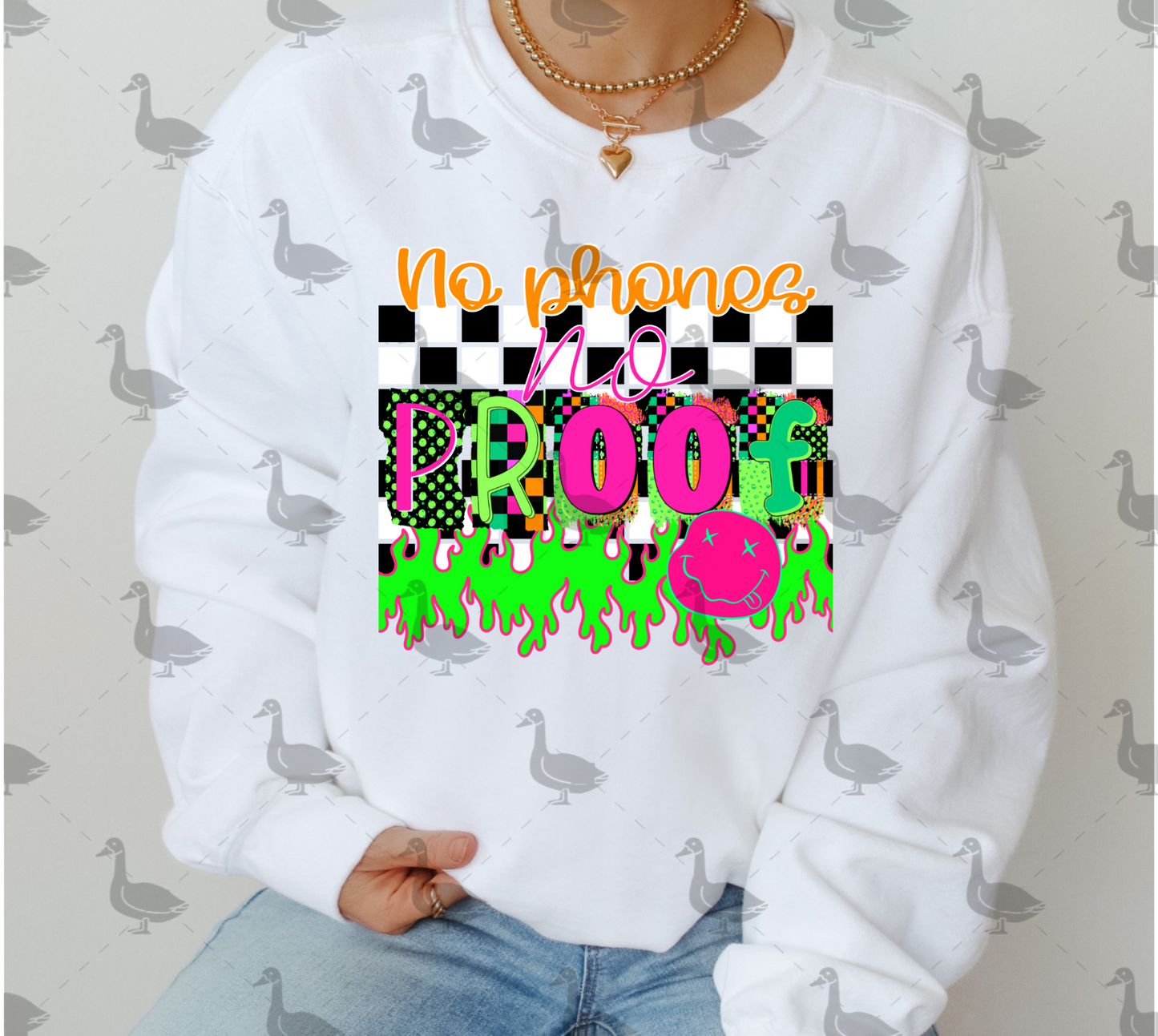 No Phones No Proof PNG Design