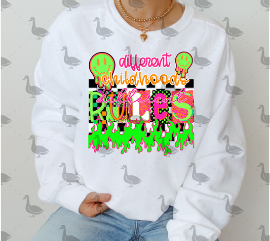 Different Childhoods PNG Design