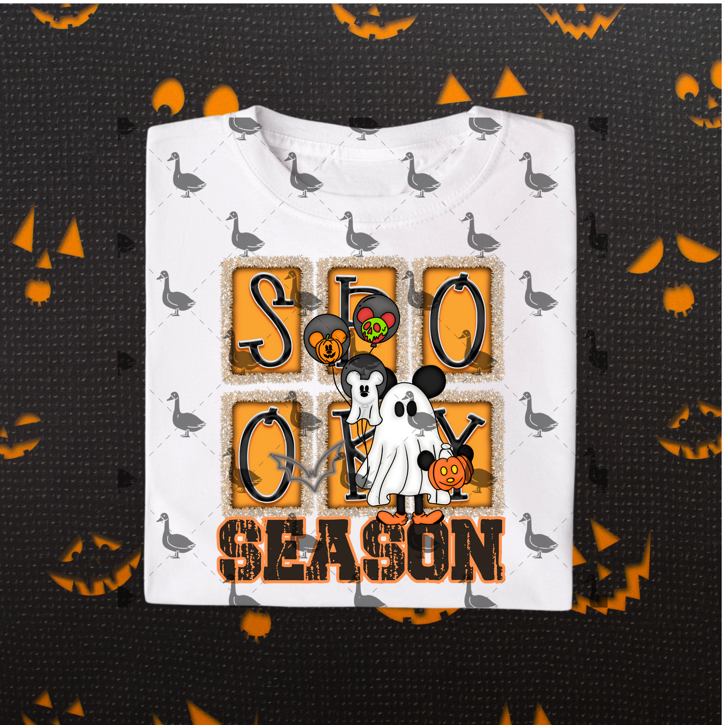 Spooky Season – Halloween PNG with Ghost Costume Characters & Block Letter Design | Digital Download