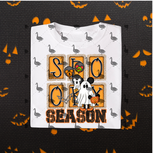 Spooky Season – Halloween PNG with Ghost Costume Characters & Block Letter Design | Digital Download