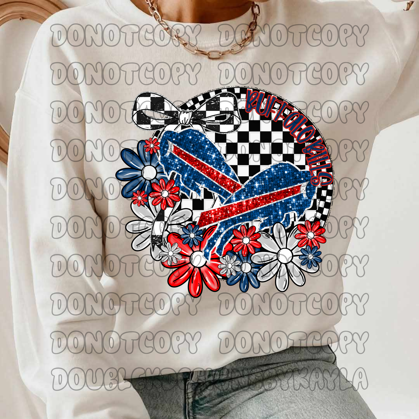Checkerboard Floral NFL Team Digital Design | Multiple Teams
